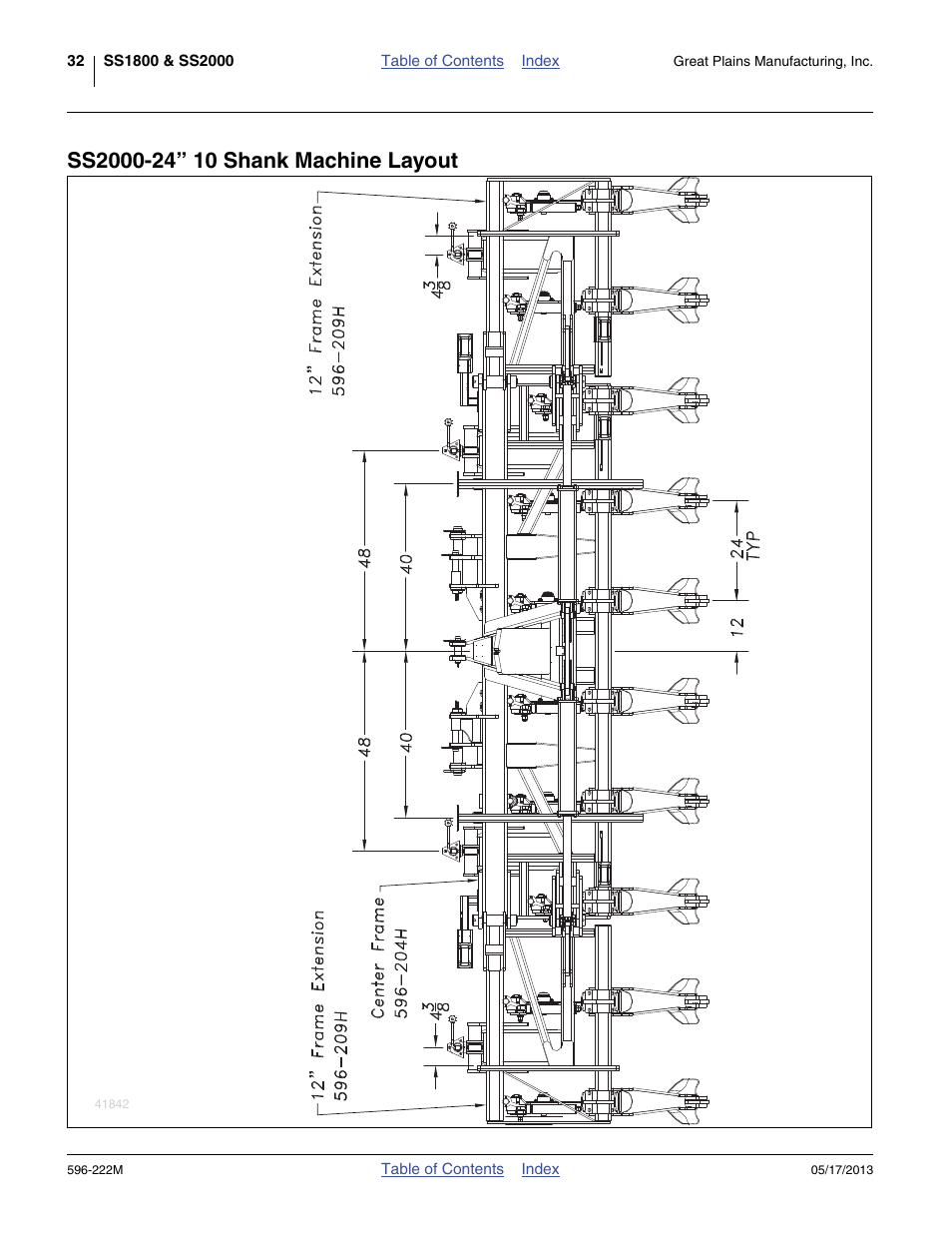 Ss2000-24” 10 shank machine layout | Great Plains SS2000 Operator Manual User Manual | Page 36 / 50