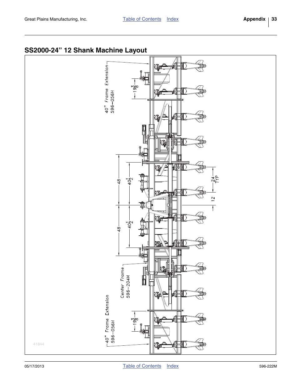 Ss2000-24” 12 shank machine layout | Great Plains SS2000 Operator Manual User Manual | Page 37 / 50