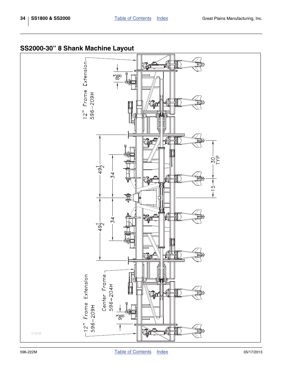 Ss2000-30” 8 shank machine layout | Great Plains SS2000 Operator Manual User Manual | Page 38 / 50