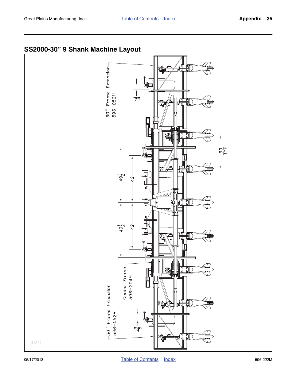 Ss2000-30” 9 shank machine layout | Great Plains SS2000 Operator Manual User Manual | Page 39 / 50