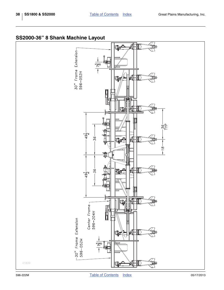 Ss2000-36” 8 shank machine layout | Great Plains SS2000 Operator Manual User Manual | Page 42 / 50