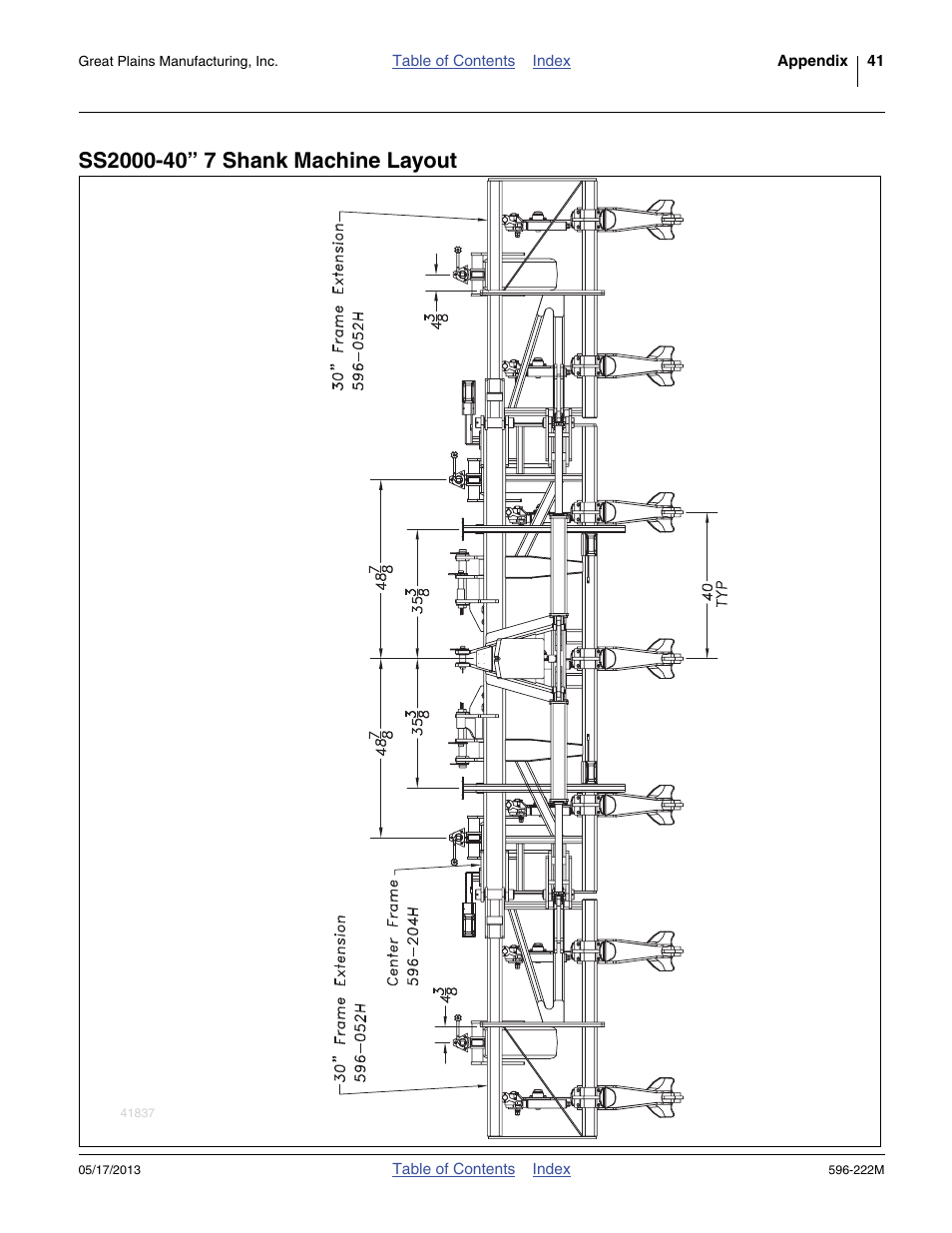 Ss2000-40” 7 shank machine layout | Great Plains SS2000 Operator Manual User Manual | Page 45 / 50