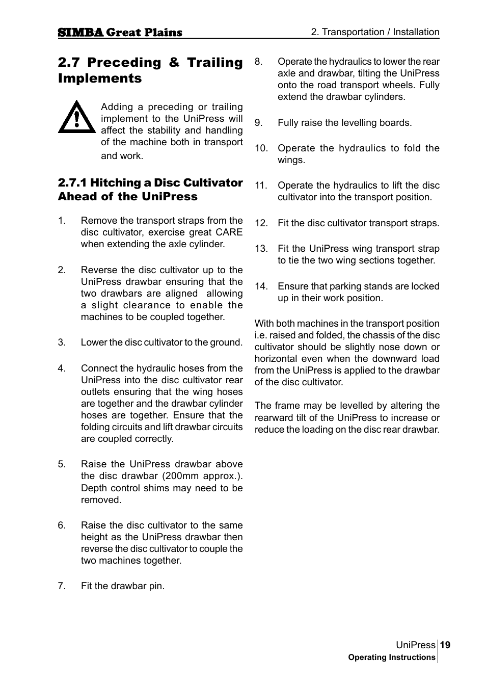 7 preceding & trailing implements | Great Plains P17921E Operator Manual User Manual | Page 19 / 210