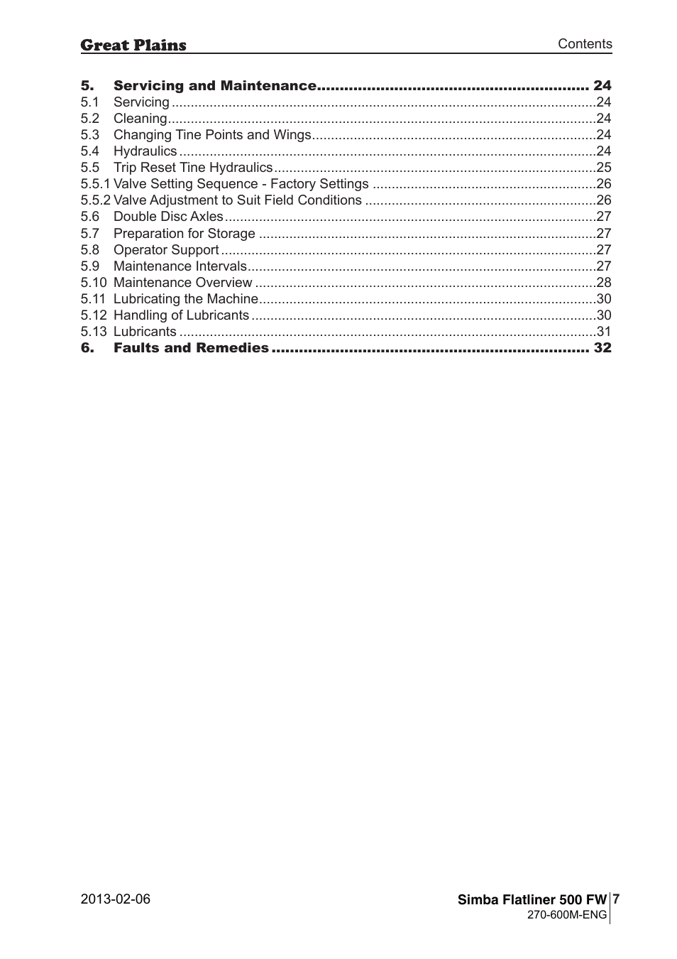 Great Plains Simba Flatliner 500 FW Operator Manual User Manual | Page 7 / 34