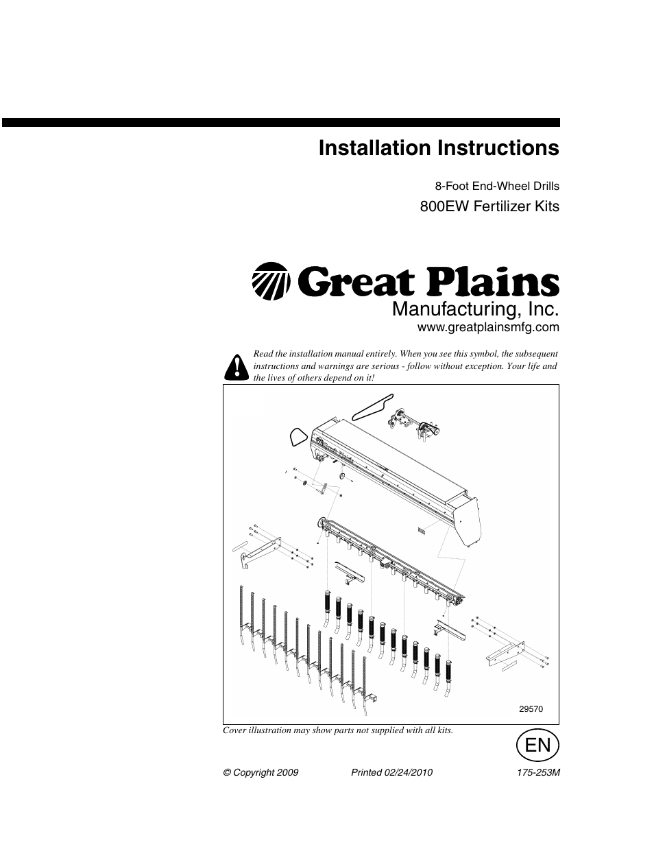 Great Plains 800EW  Operator Manual User Manual | 46 pages