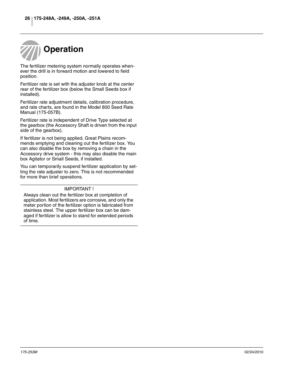 Operation | Great Plains 800EW  Operator Manual User Manual | Page 28 / 46
