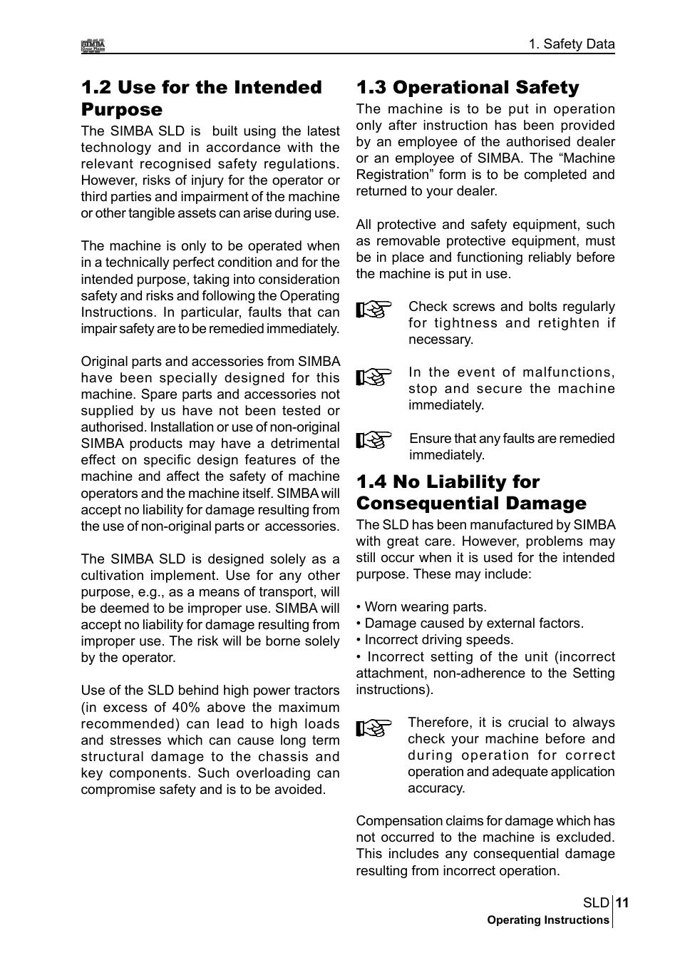 3 operational safety, 4 no liability for consequential damage, 2 use for the intended purpose | Great Plains P18432A Operator Manual User Manual | Page 11 / 130