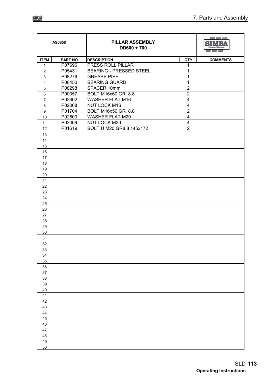 113 sld, Parts and assembly | Great Plains P18432A Operator Manual User Manual | Page 113 / 130