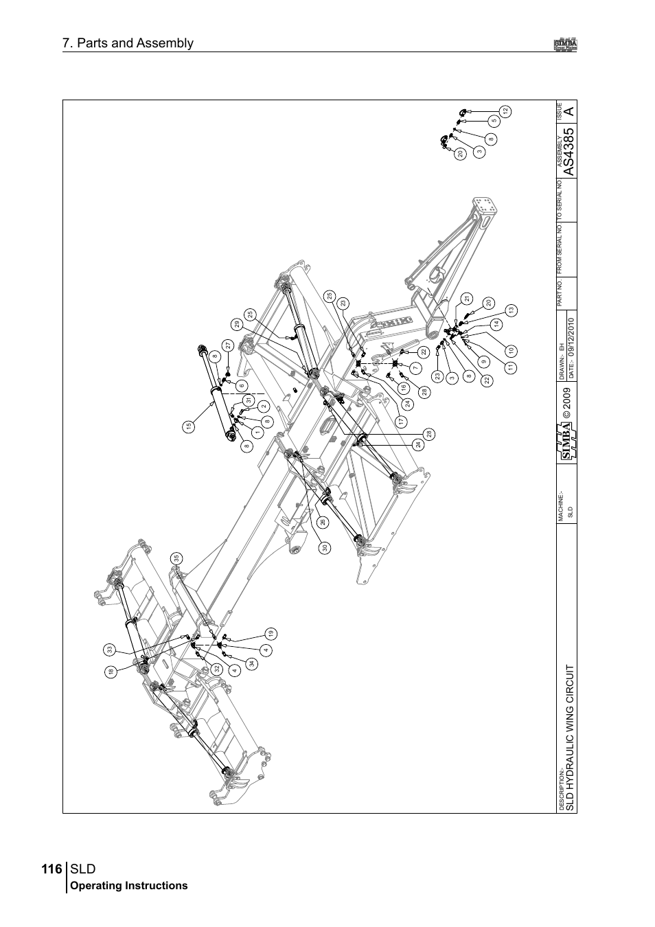 116 7. parts and assembly, Aas 43 85, Operating instructions | Si m b a | Great Plains P18432A Operator Manual User Manual | Page 116 / 130