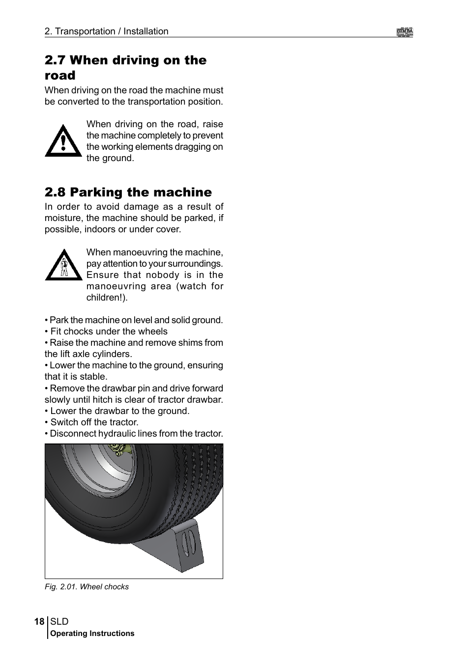 7 when driving on the road, 8 parking the machine | Great Plains P18432A Operator Manual User Manual | Page 18 / 130