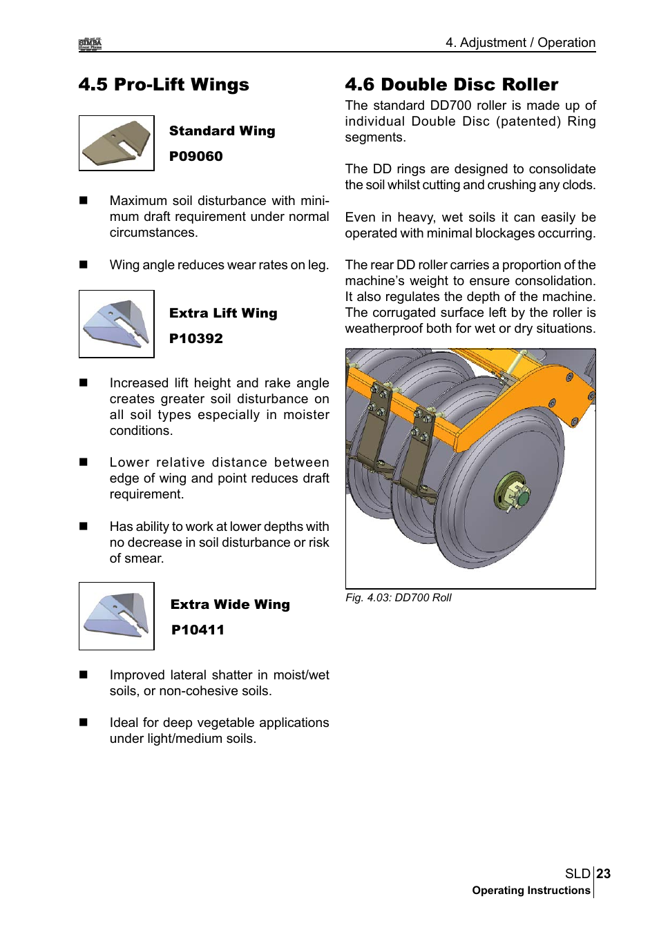 6 double disc roller, 5 pro-lift wings | Great Plains P18432A Operator Manual User Manual | Page 23 / 130