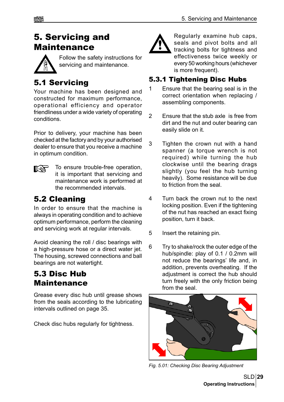 Servicing and maintenance, 1 servicing, 2 cleaning | 3 disc hub maintenance | Great Plains P18432A Operator Manual User Manual | Page 29 / 130