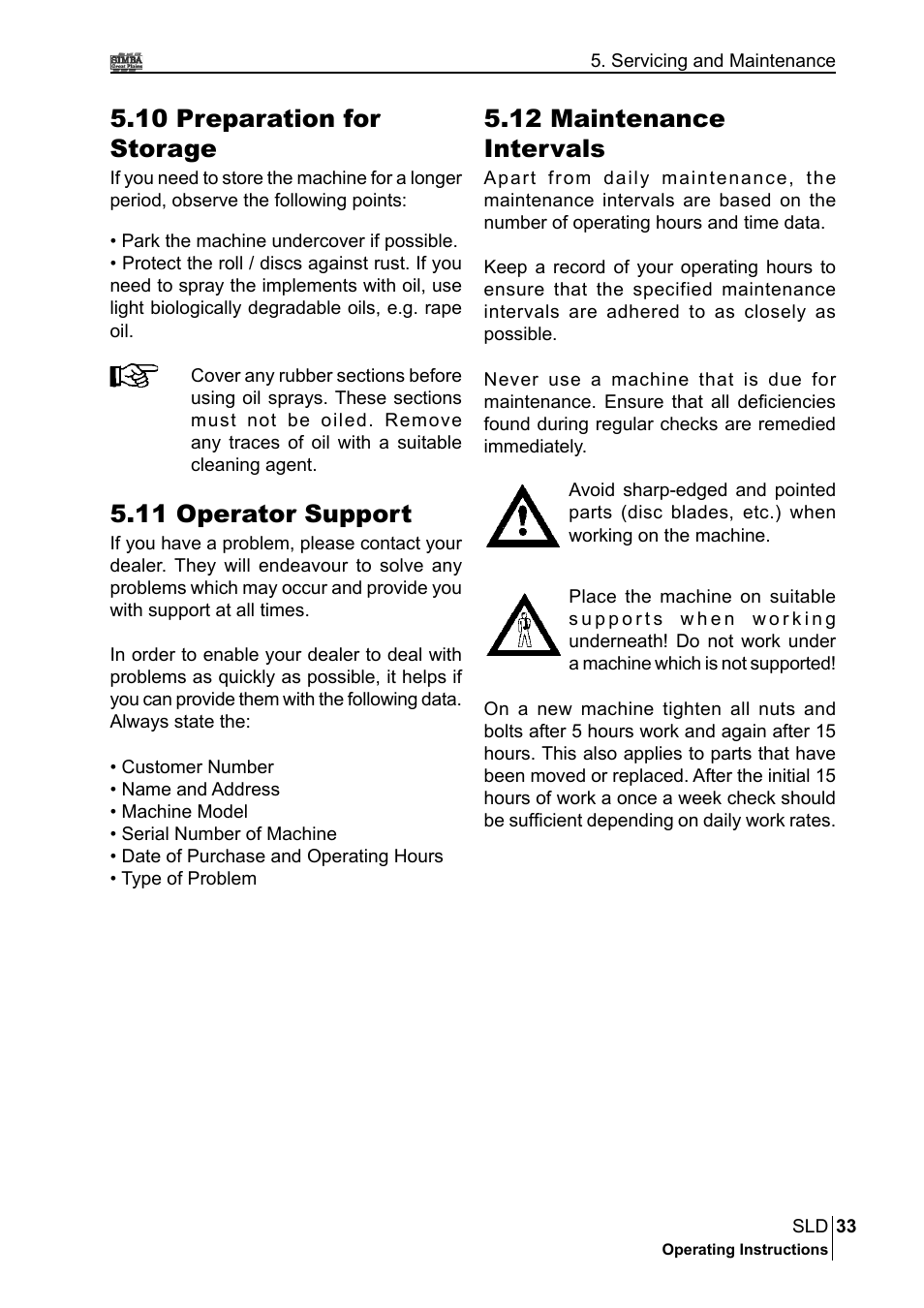 11 operator support, 10 preparation for storage, 12 maintenance intervals | Great Plains P18432A Operator Manual User Manual | Page 33 / 130