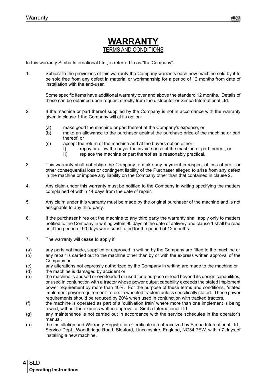 Warranty, Terms and conditions | Great Plains P18432A Operator Manual User Manual | Page 4 / 130