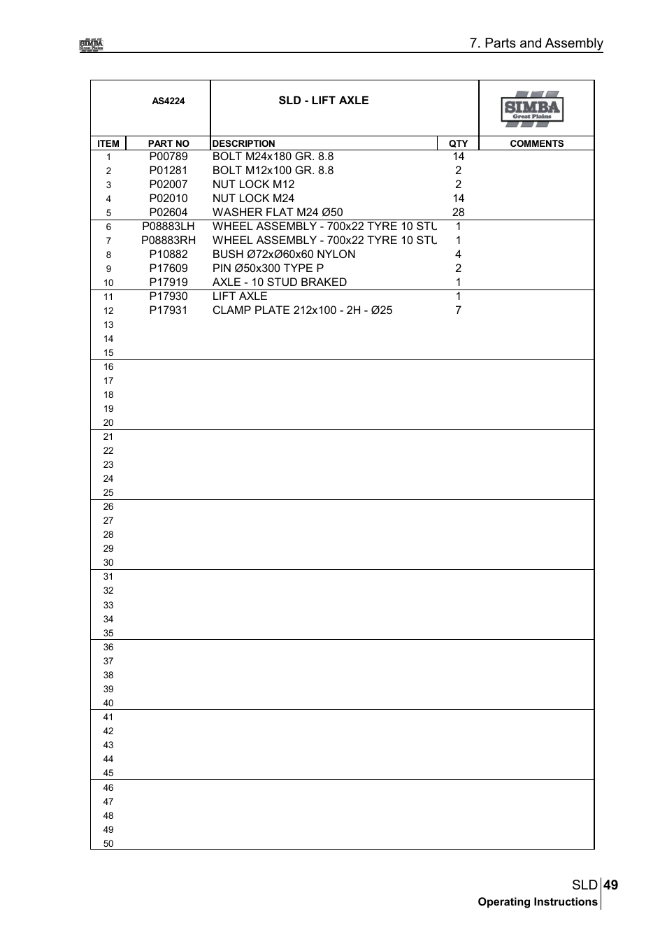 49 sld, Parts and assembly | Great Plains P18432A Operator Manual User Manual | Page 49 / 130