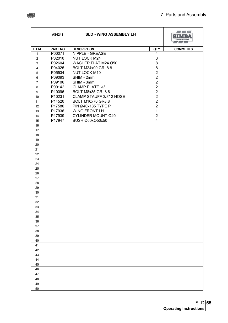 55 sld, Parts and assembly | Great Plains P18432A Operator Manual User Manual | Page 55 / 130