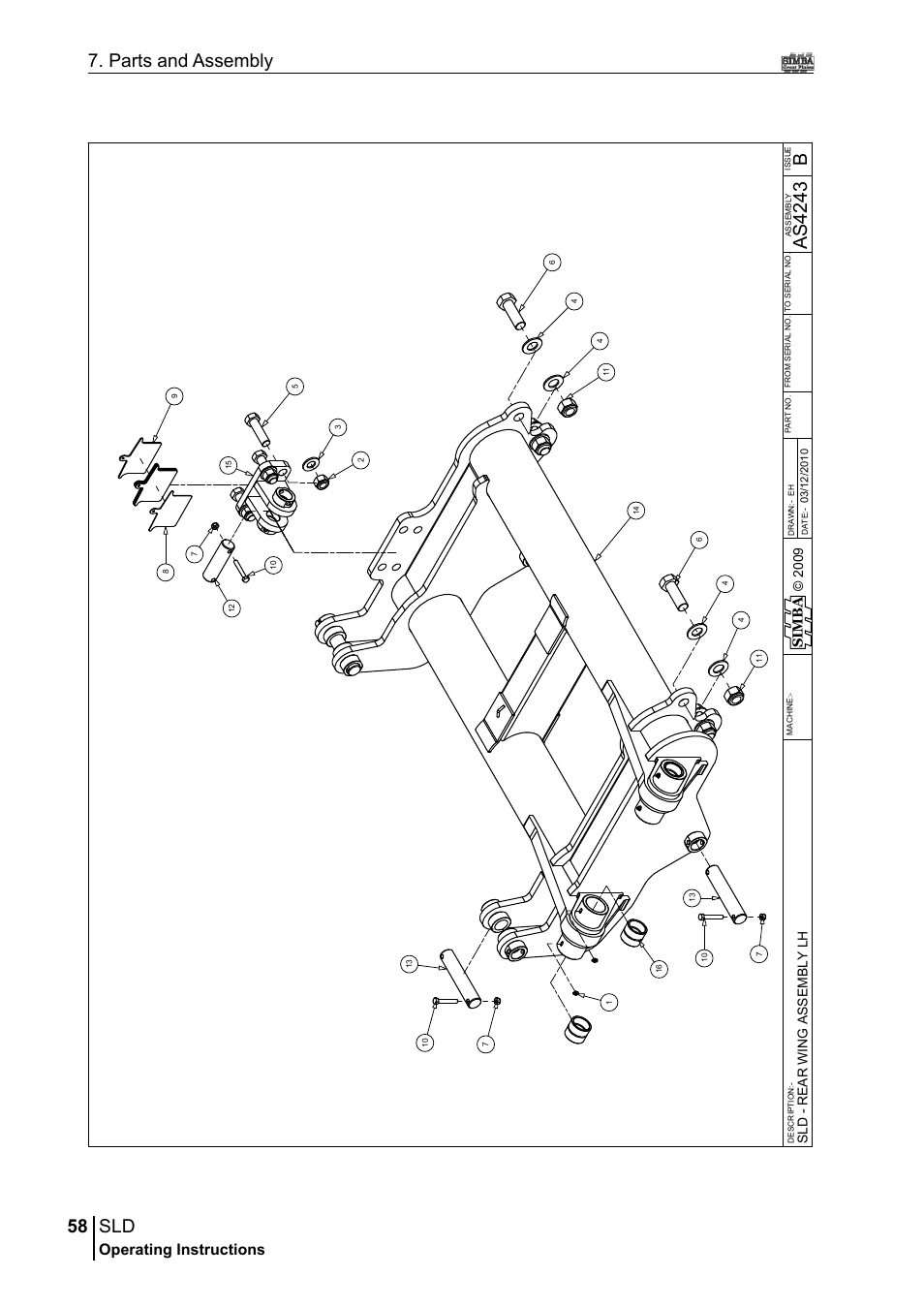 58 7. parts and assembly, Ba s4 24 3, Operating instructions | Sim b a | Great Plains P18432A Operator Manual User Manual | Page 58 / 130