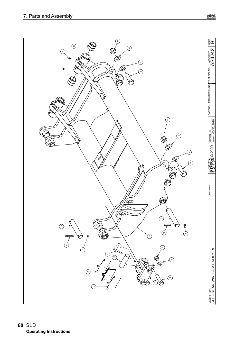 60 7. parts and assembly, Ba s4 24 2, Operating instructions | Sim b a | Great Plains P18432A Operator Manual User Manual | Page 60 / 130