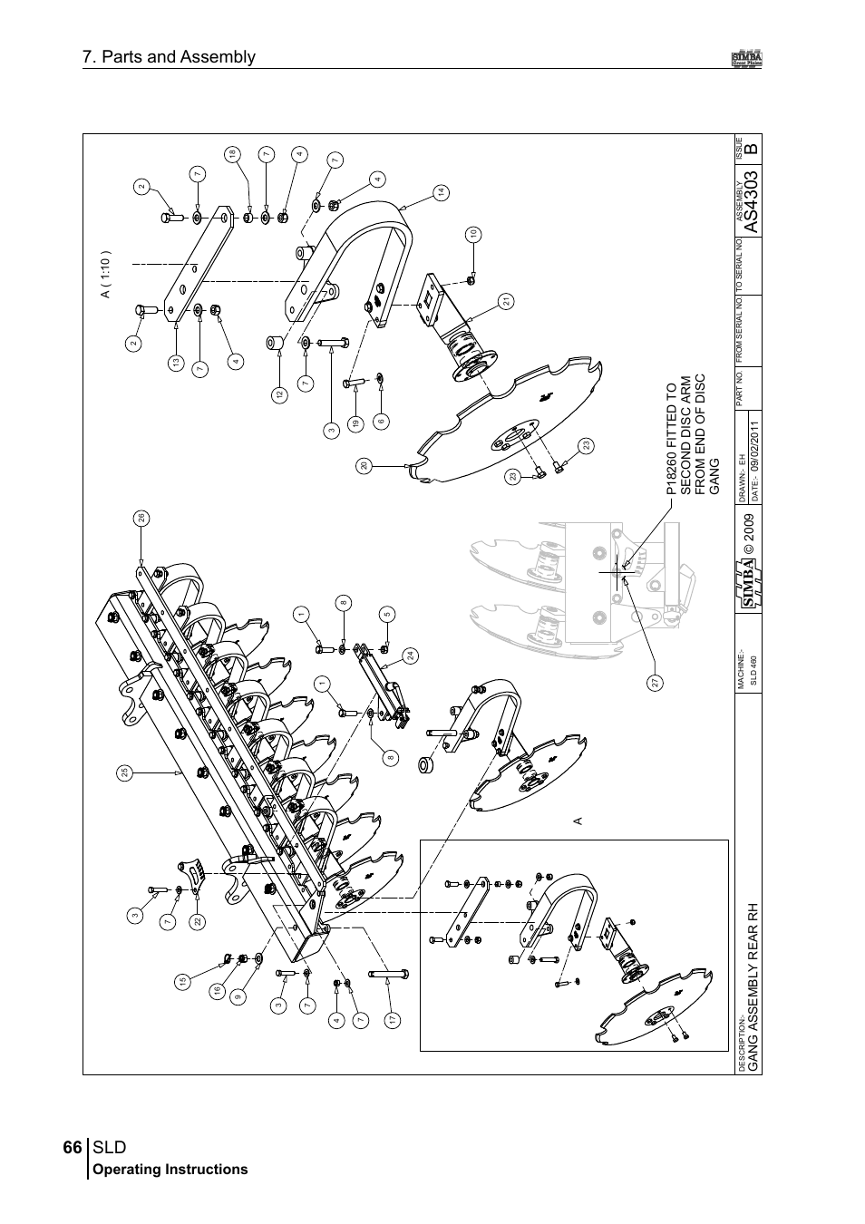 66 7. parts and assembly, Ba s4 30 3, Operating instructions | Si m b a, A( 1 :1 0 ) a | Great Plains P18432A Operator Manual User Manual | Page 66 / 130