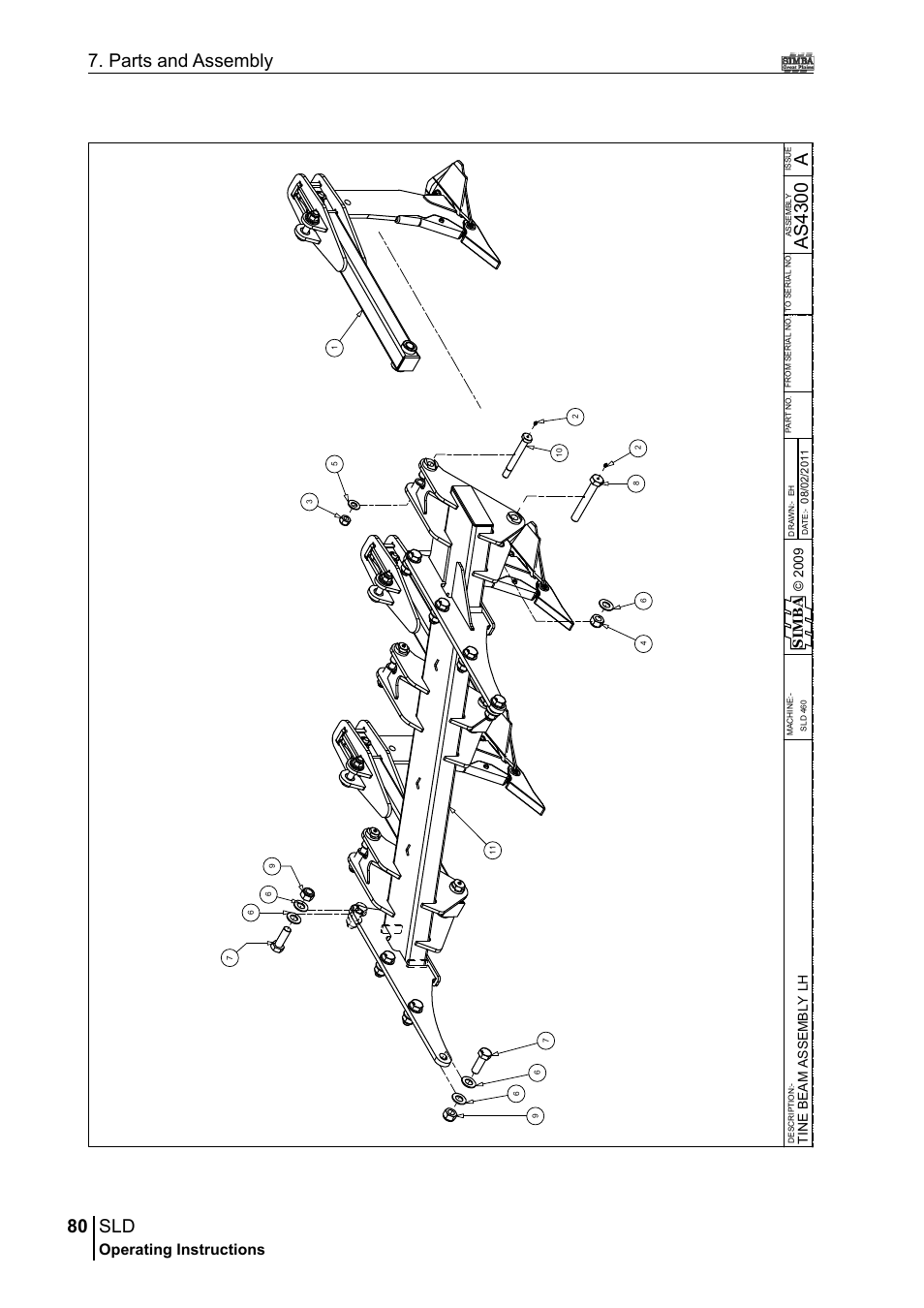 80 7. parts and assembly, As4 30 0, Operating instructions | Si m b a | Great Plains P18432A Operator Manual User Manual | Page 80 / 130