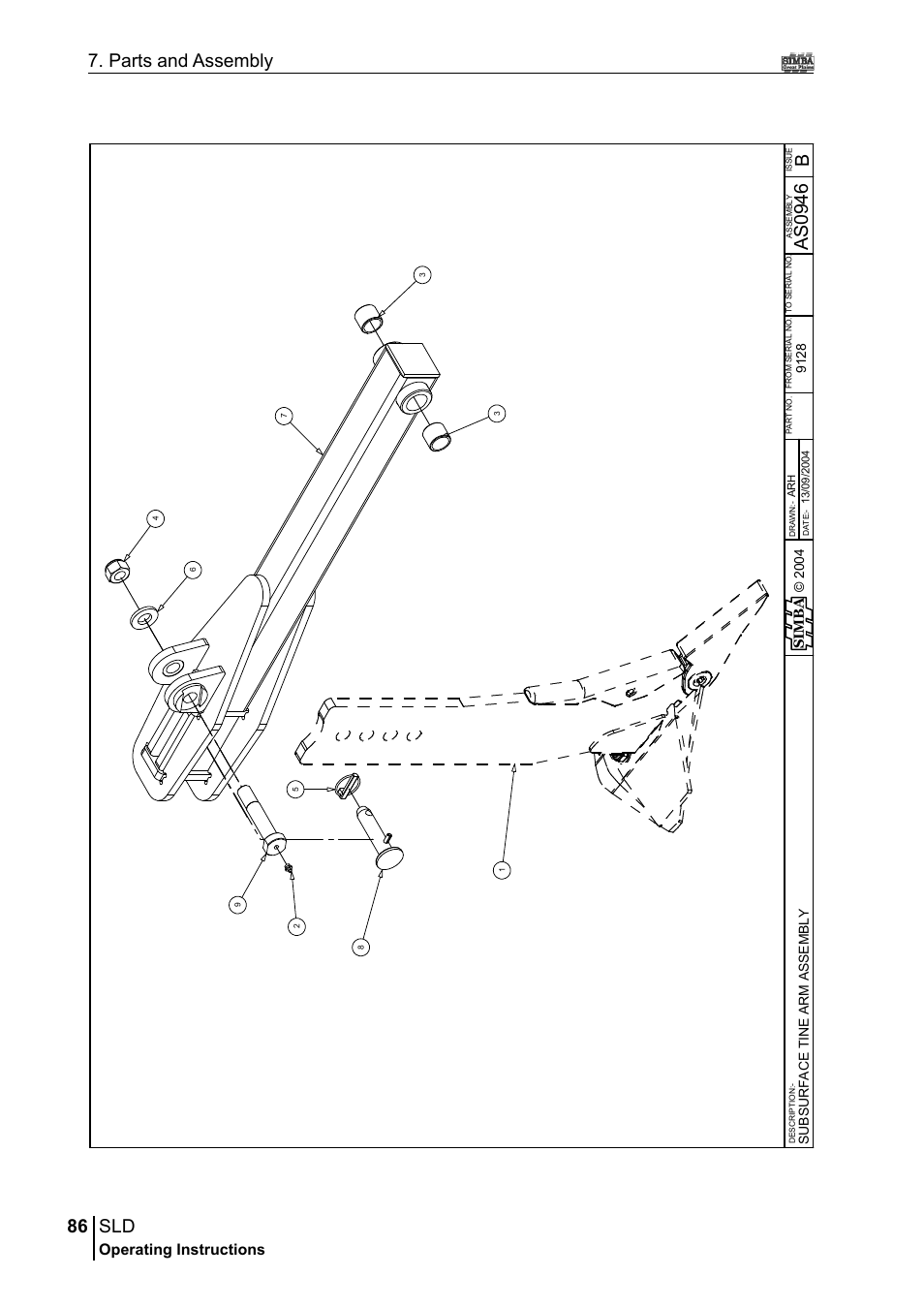 86 7. parts and assembly, Bas 09 46, Operating instructions | Great Plains P18432A Operator Manual User Manual | Page 86 / 130