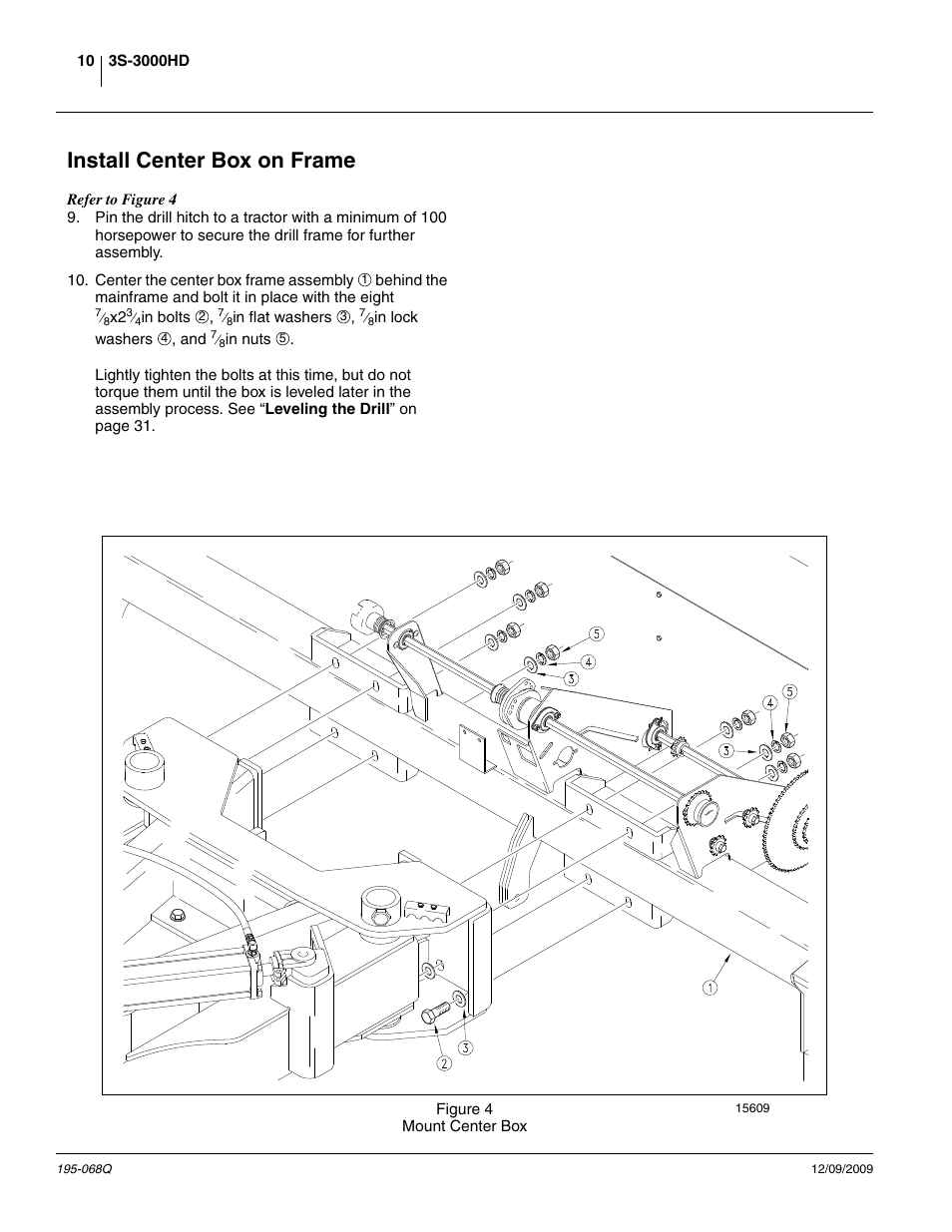 Install center box on frame | Great Plains 3S-3000HDF Predelivery Manual User Manual | Page 12 / 48