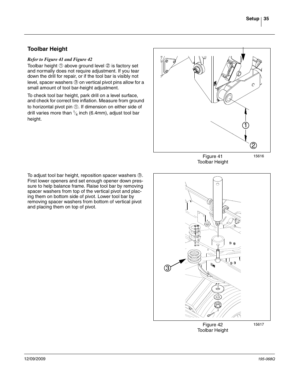 Toolbar height | Great Plains 3S-3000HDF Predelivery Manual User Manual | Page 37 / 48
