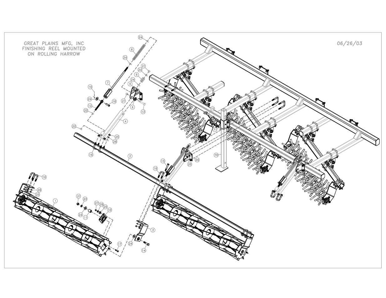 Great Plains 1200TT Rolling Harrow & Reel Assembly Instructions User Manual | Page 6 / 7