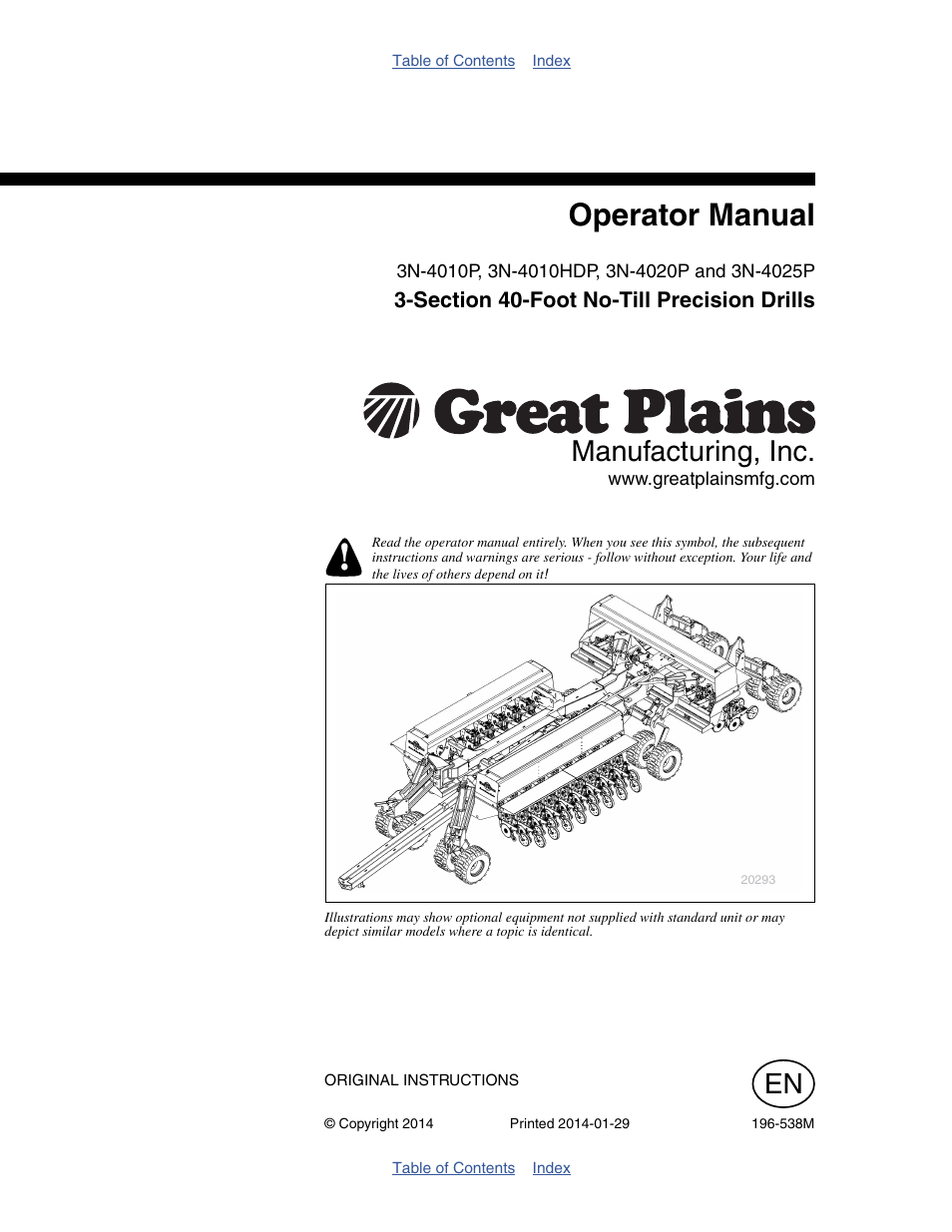 Great Plains 3N-4025P Operator Manual User Manual | 194 pages