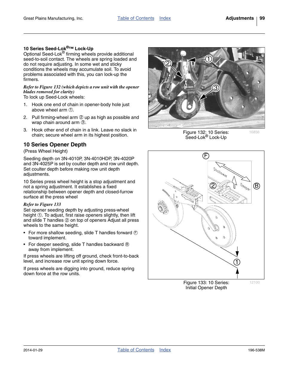 10 series seed-lok®™ lock-up, 10 series opener depth, Es seed-soil contact. see “ 10 series seed-lok | Great Plains 3N-4025P Operator Manual User Manual | Page 103 / 194