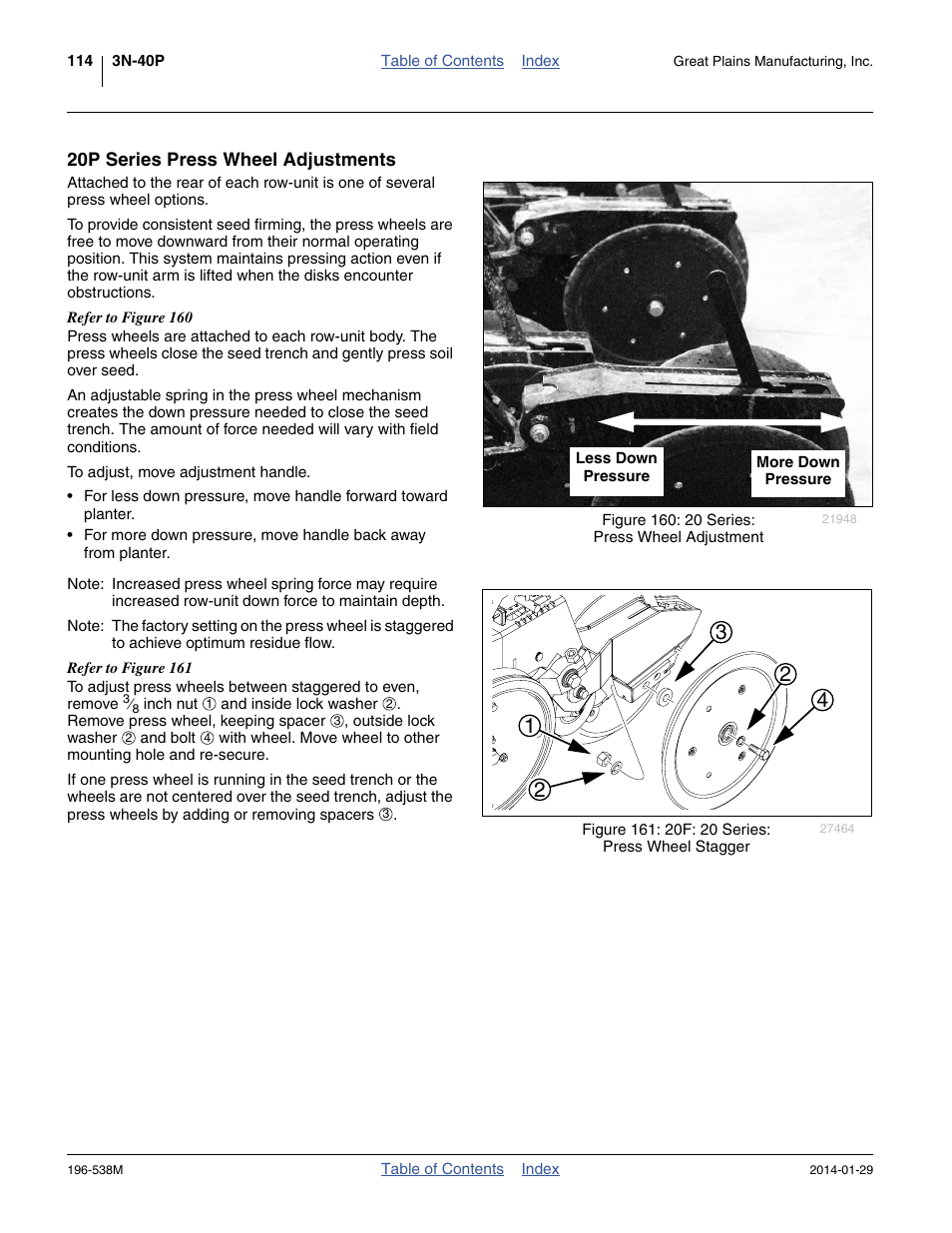 20p series press wheel adjustments | Great Plains 3N-4025P Operator Manual User Manual | Page 118 / 194