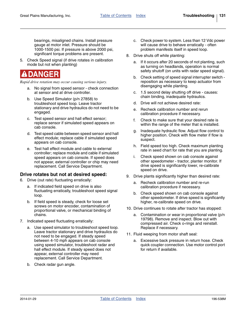 Drive rotates but not at desired speed | Great Plains 3N-4025P Operator Manual User Manual | Page 135 / 194