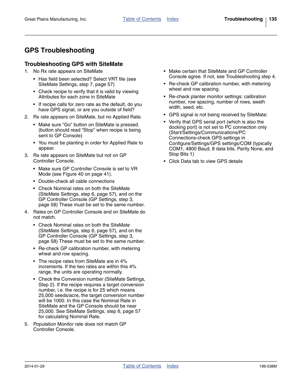 Gps troubleshooting, Troubleshooting gps with sitemate | Great Plains 3N-4025P Operator Manual User Manual | Page 139 / 194