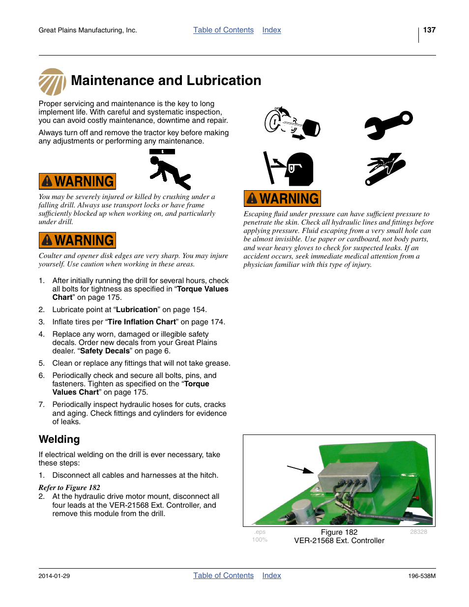 Maintenance and lubrication, Welding, Maintenance and lubrication welding | Great Plains 3N-4025P Operator Manual User Manual | Page 141 / 194