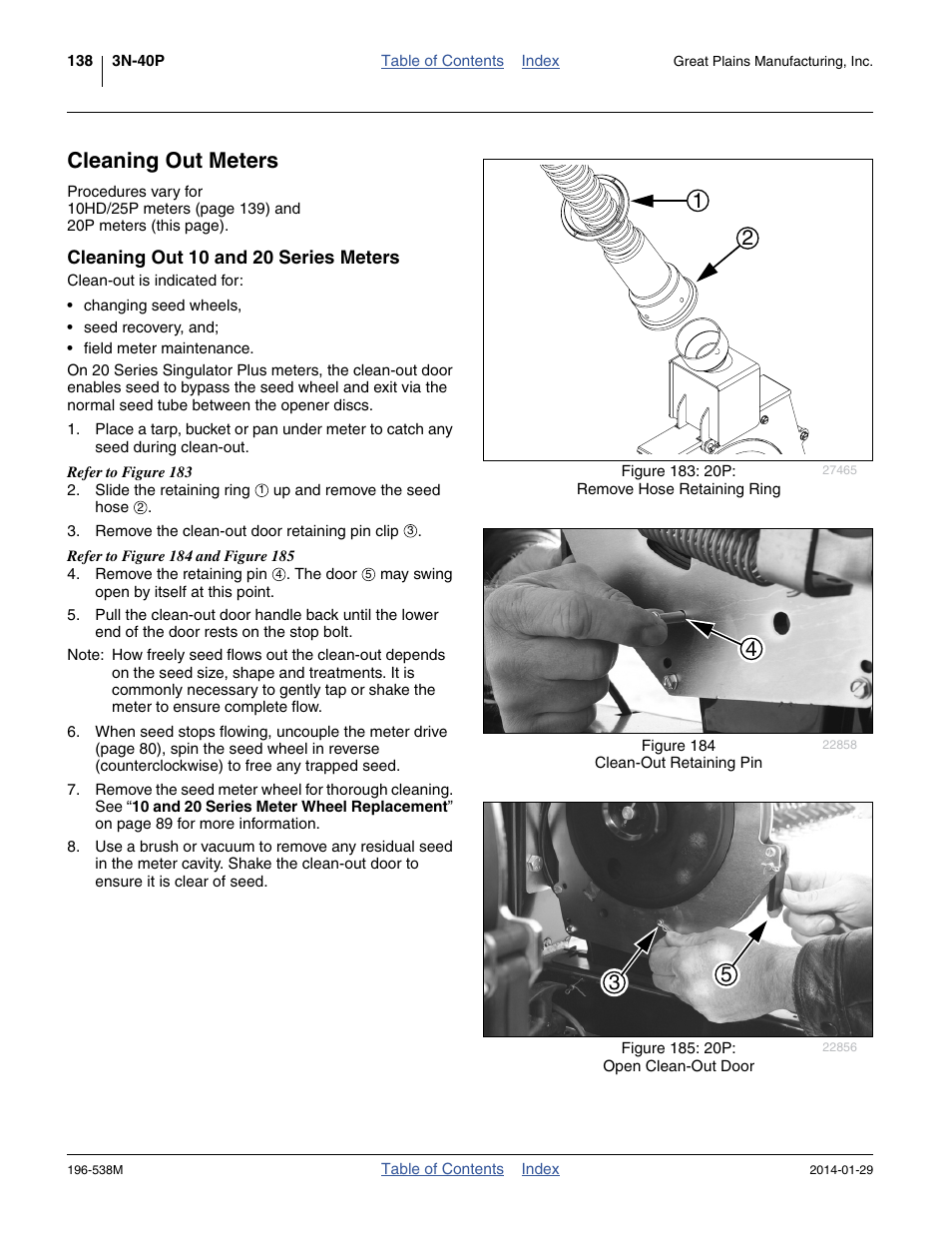 Cleaning out meters, Cleaning out 10 and 20 series meters | Great Plains 3N-4025P Operator Manual User Manual | Page 142 / 194