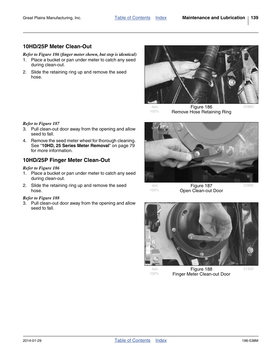 10hd/25p meter clean-out, 10hd/25p finger meter clean-out | Great Plains 3N-4025P Operator Manual User Manual | Page 143 / 194