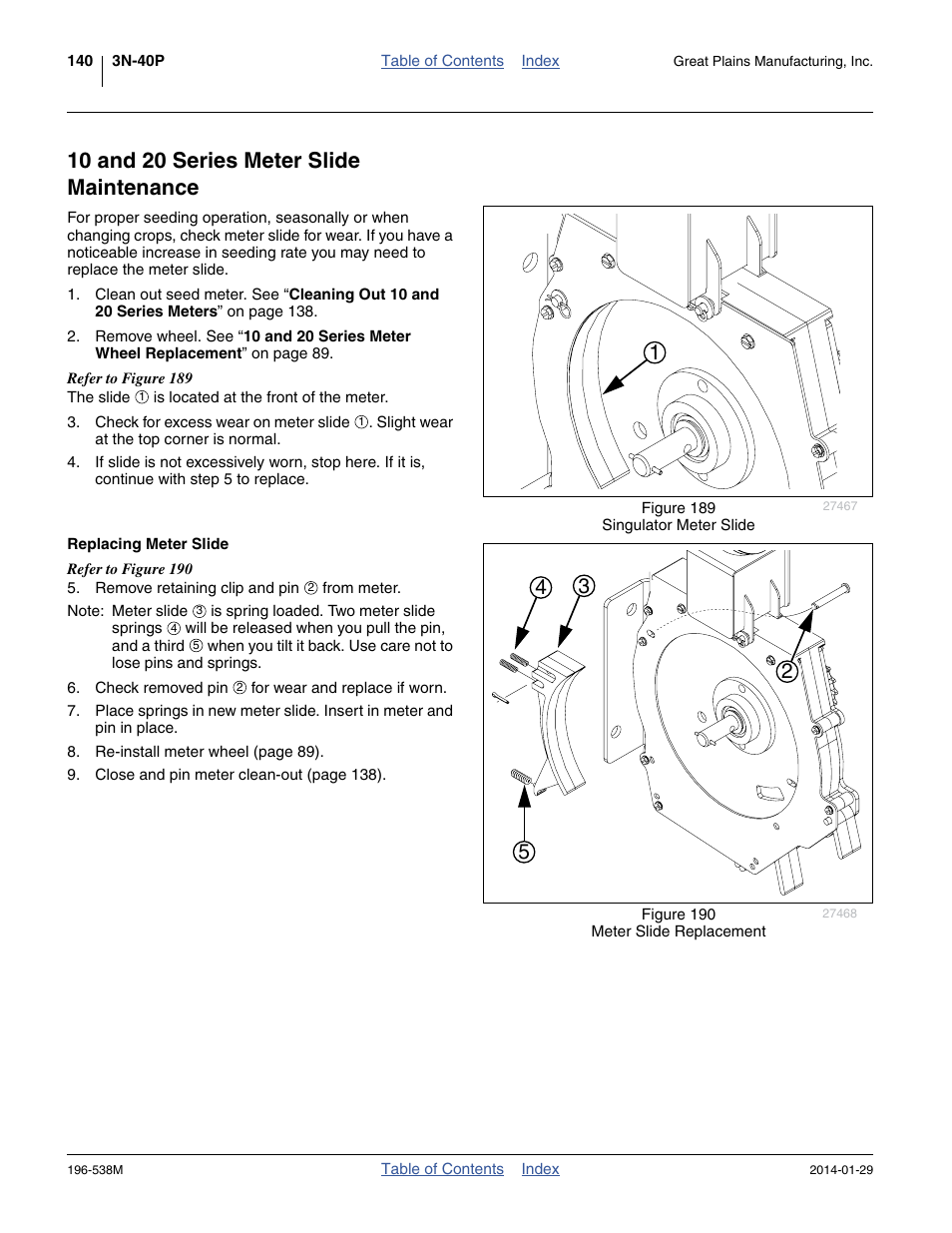 10 and 20 series meter slide maintenance, Replacing meter slide | Great Plains 3N-4025P Operator Manual User Manual | Page 144 / 194