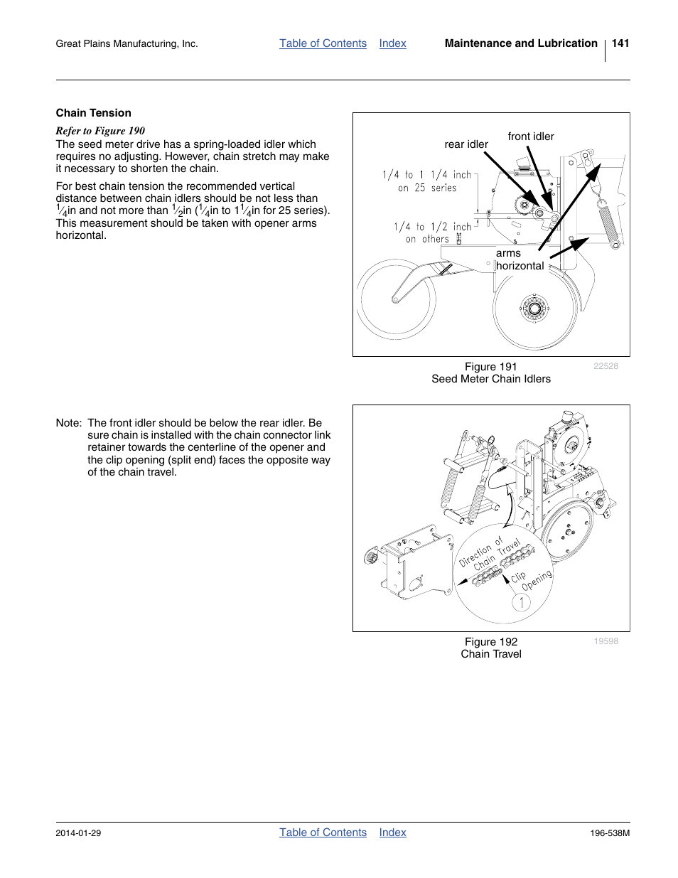 Chain tension | Great Plains 3N-4025P Operator Manual User Manual | Page 145 / 194