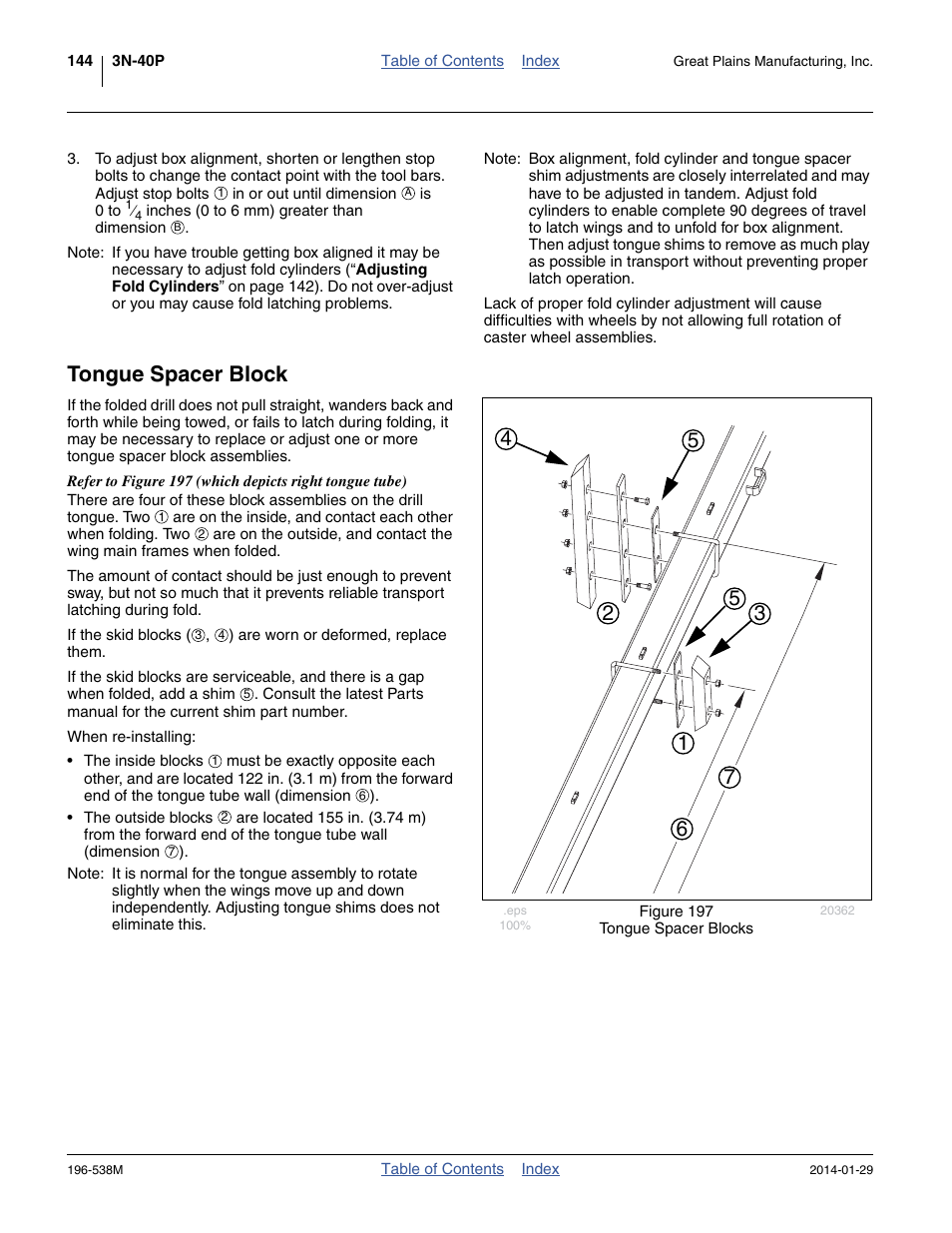 Tongue spacer block | Great Plains 3N-4025P Operator Manual User Manual | Page 148 / 194