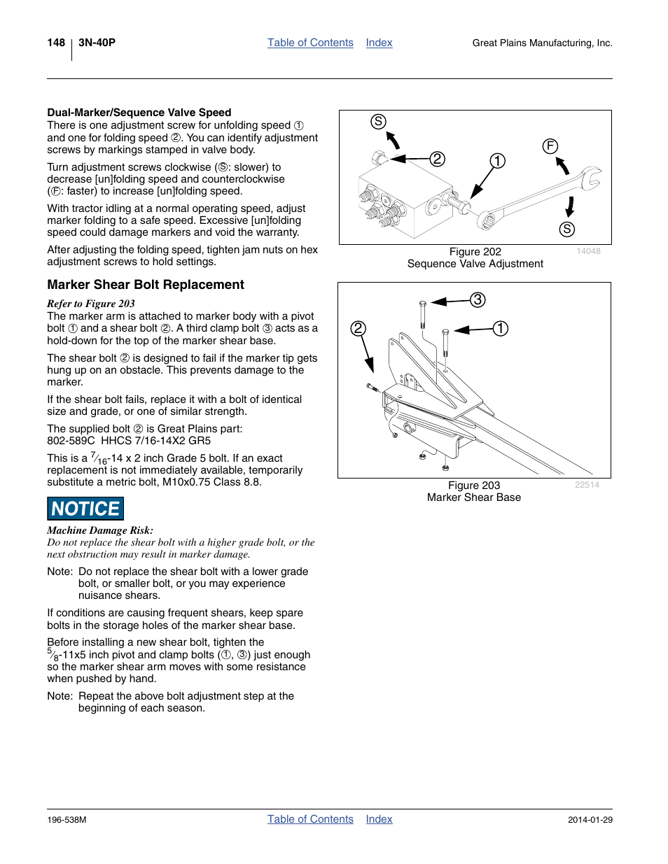 Dual-marker/sequence valve speed, Marker shear bolt replacement | Great Plains 3N-4025P Operator Manual User Manual | Page 152 / 194