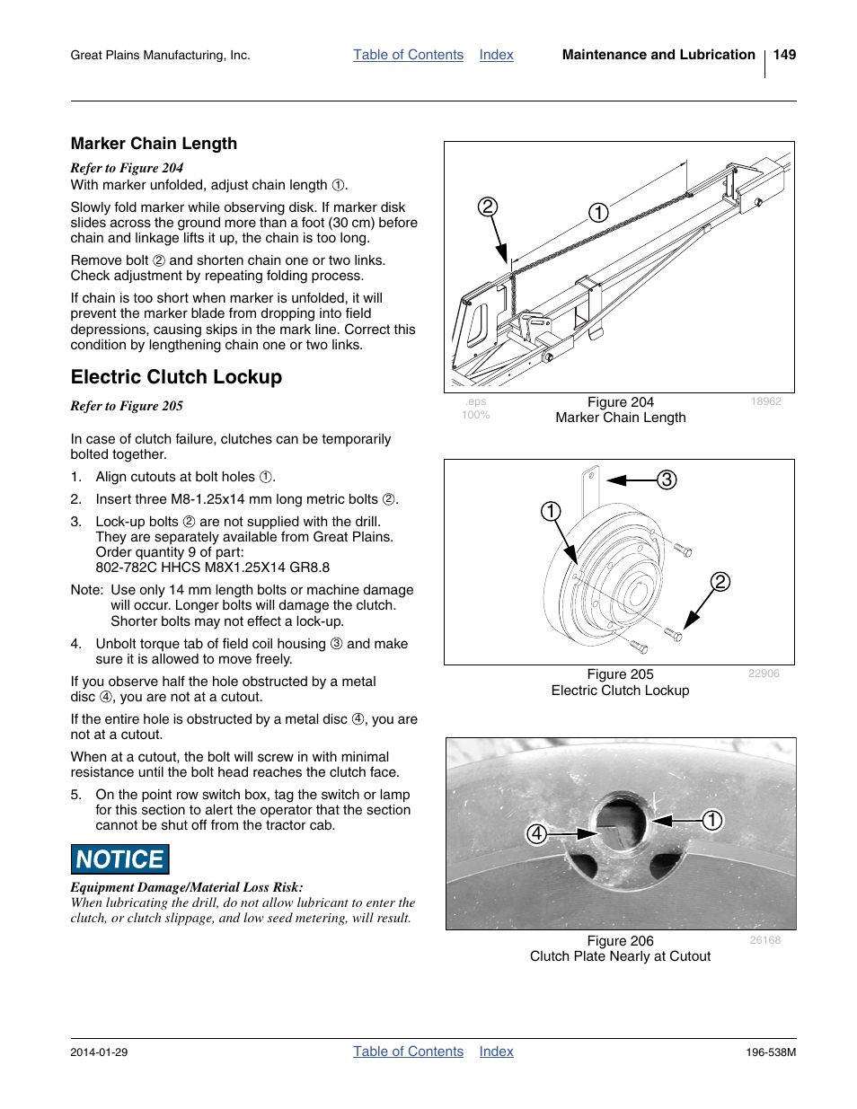 Marker chain length, Electric clutch lockup | Great Plains 3N-4025P Operator Manual User Manual | Page 153 / 194