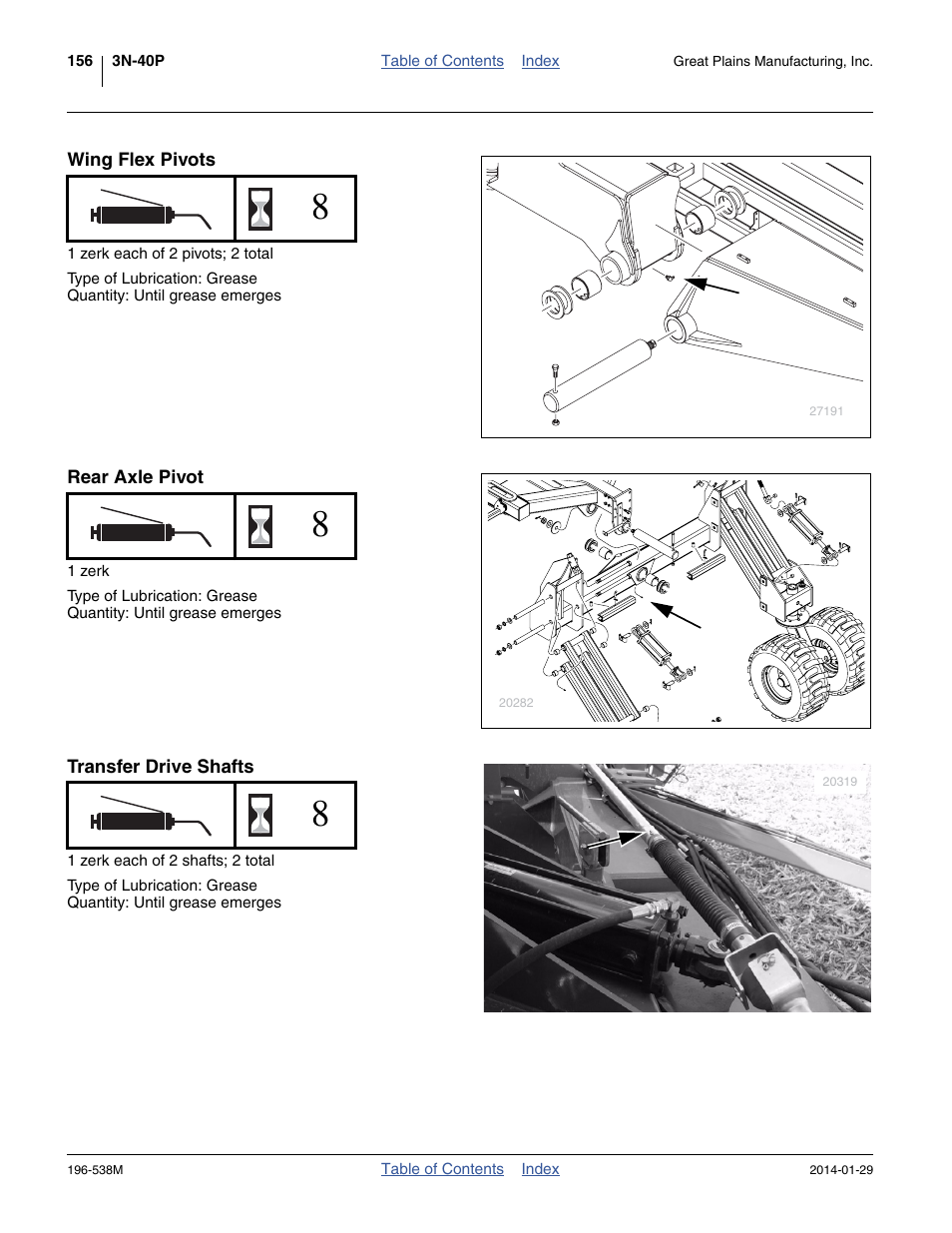 Wing flex pivots, Rear axle pivot, Transfer drive shafts | Great Plains 3N-4025P Operator Manual User Manual | Page 160 / 194