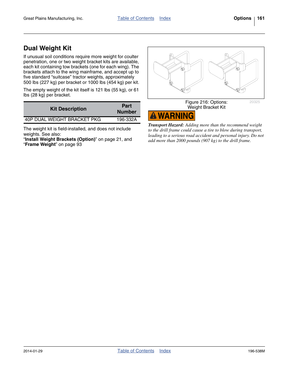 Dual weight kit | Great Plains 3N-4025P Operator Manual User Manual | Page 165 / 194