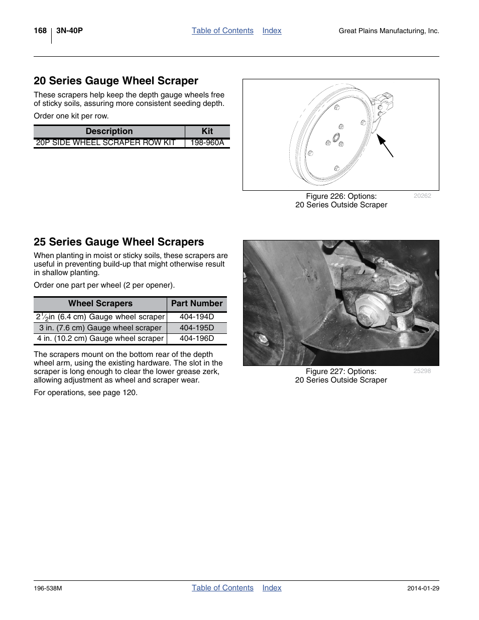 20 series gauge wheel scraper, 25 series gauge wheel scrapers | Great Plains 3N-4025P Operator Manual User Manual | Page 172 / 194