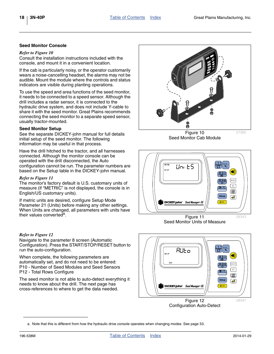 Seed monitor console, Seed monitor setup | Great Plains 3N-4025P Operator Manual User Manual | Page 22 / 194