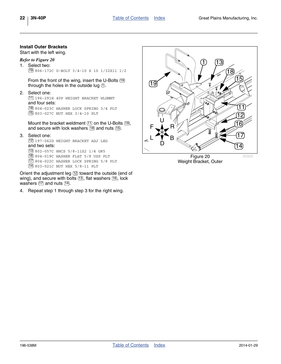 Install outer brackets | Great Plains 3N-4025P Operator Manual User Manual | Page 26 / 194