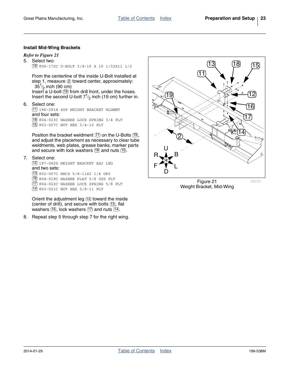 Install mid-wing brackets | Great Plains 3N-4025P Operator Manual User Manual | Page 27 / 194