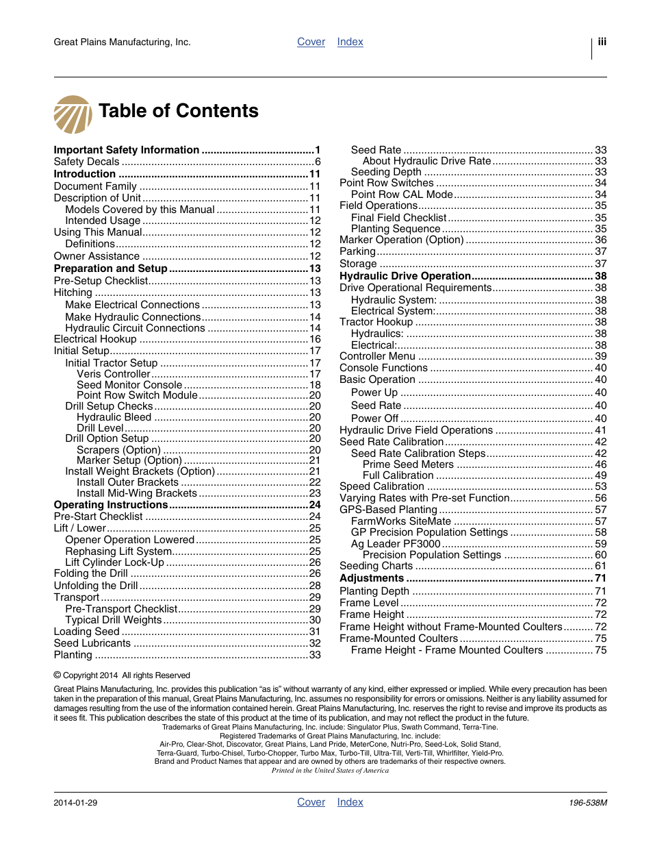 Great Plains 3N-4025P Operator Manual User Manual | Page 3 / 194
