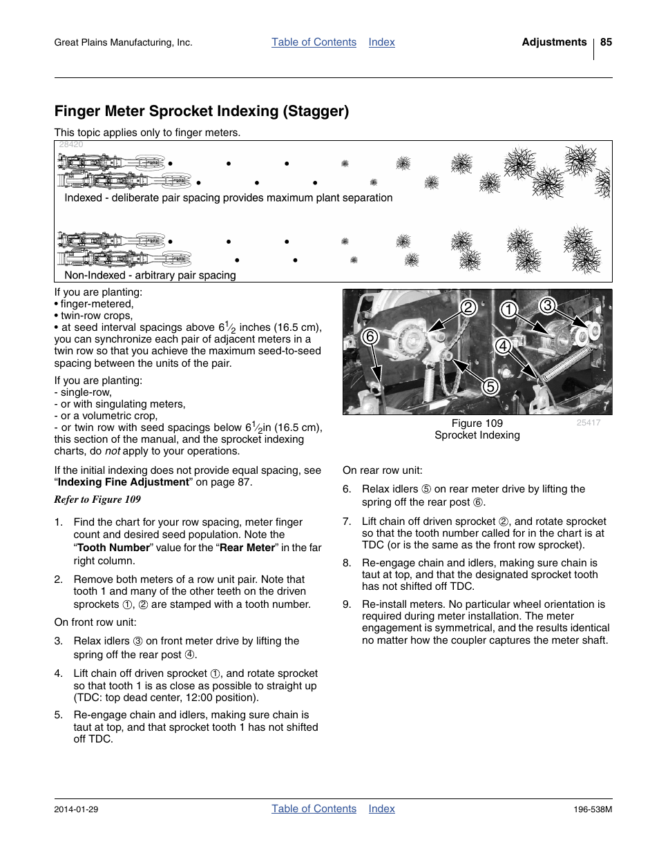 Finger meter sprocket indexing (stagger) | Great Plains 3N-4025P Operator Manual User Manual | Page 89 / 194