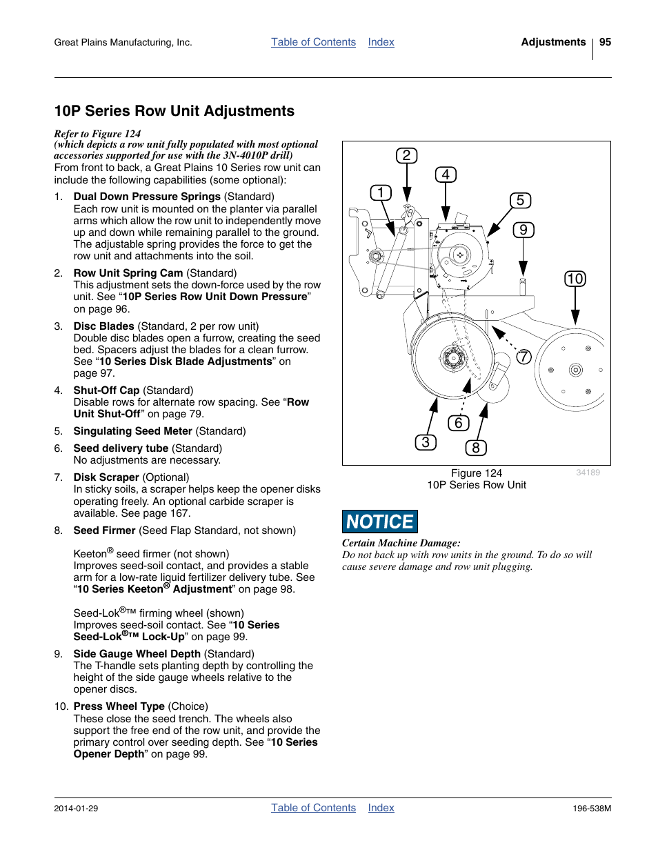 10p series row unit adjustments | Great Plains 3N-4025P Operator Manual User Manual | Page 99 / 194